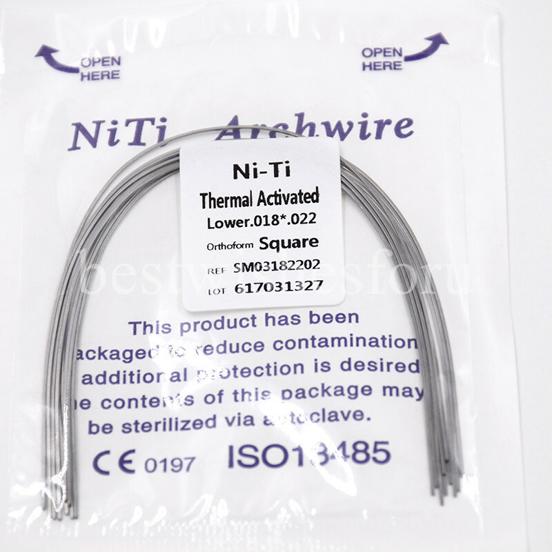 10 Pc Dental Rectangular Square Thermal Activated Niti Arch Wire 014*025-021*025
