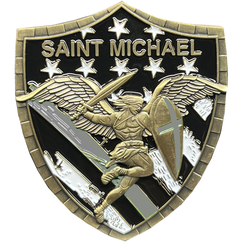 HH-011 Correctional Officer Saint Michael Gladiator Shield Thin Gray Line CO Fla