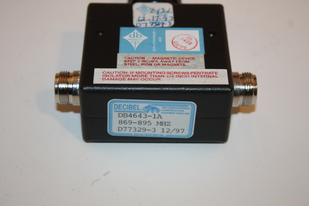 DB4643-1A UHF 800 MHz Single Stage Tunable RF Isolator w/ Load - New