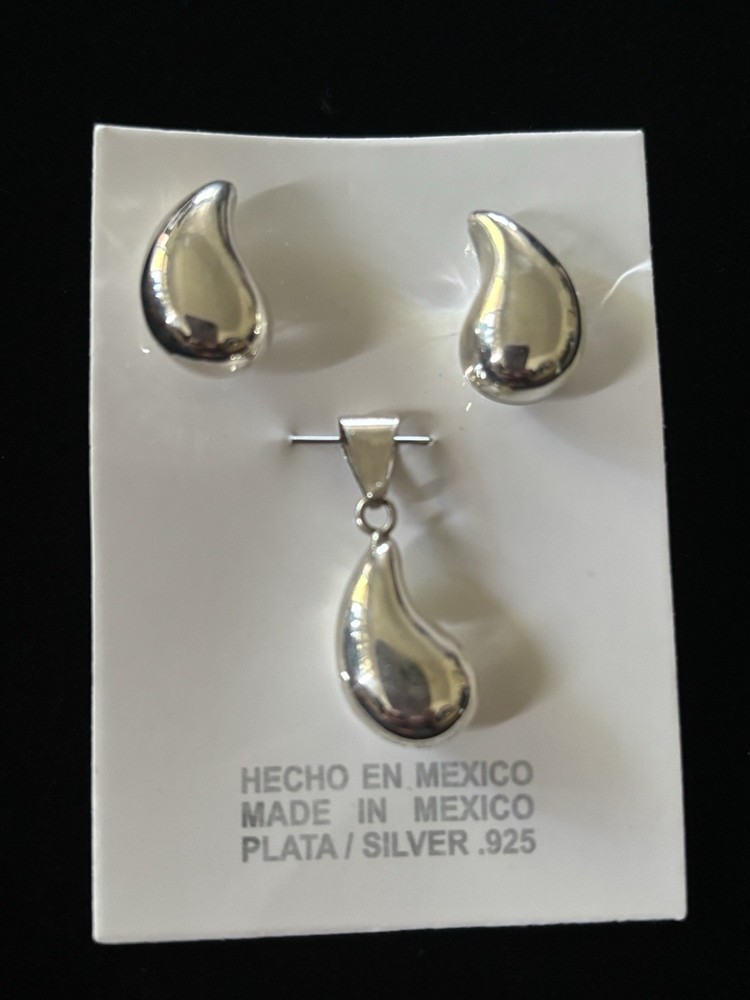 Sterling Silver Earrings And Pendant Set
