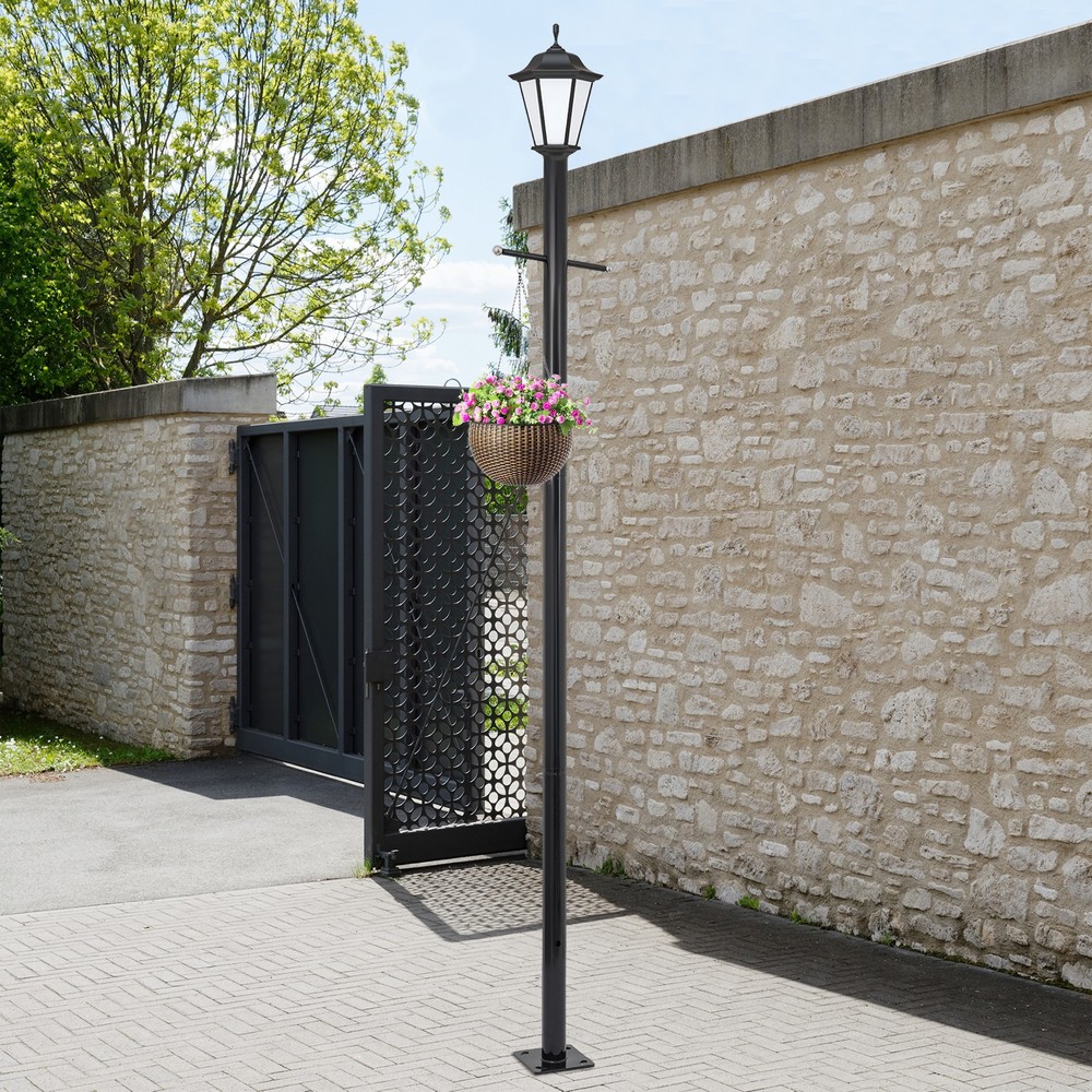 3m Split Street Light Pole,Outdoor Lamp Post for Driveway, Pathways, Front Yard