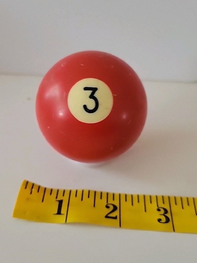 Vintage No. 3 Solid Red Pool Ball Billiard 2" Replacement (S)