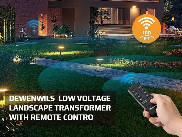 DEWENWILS 200W Outdoor Transformer, 12/14V, Photocell Sensor, Remote Control