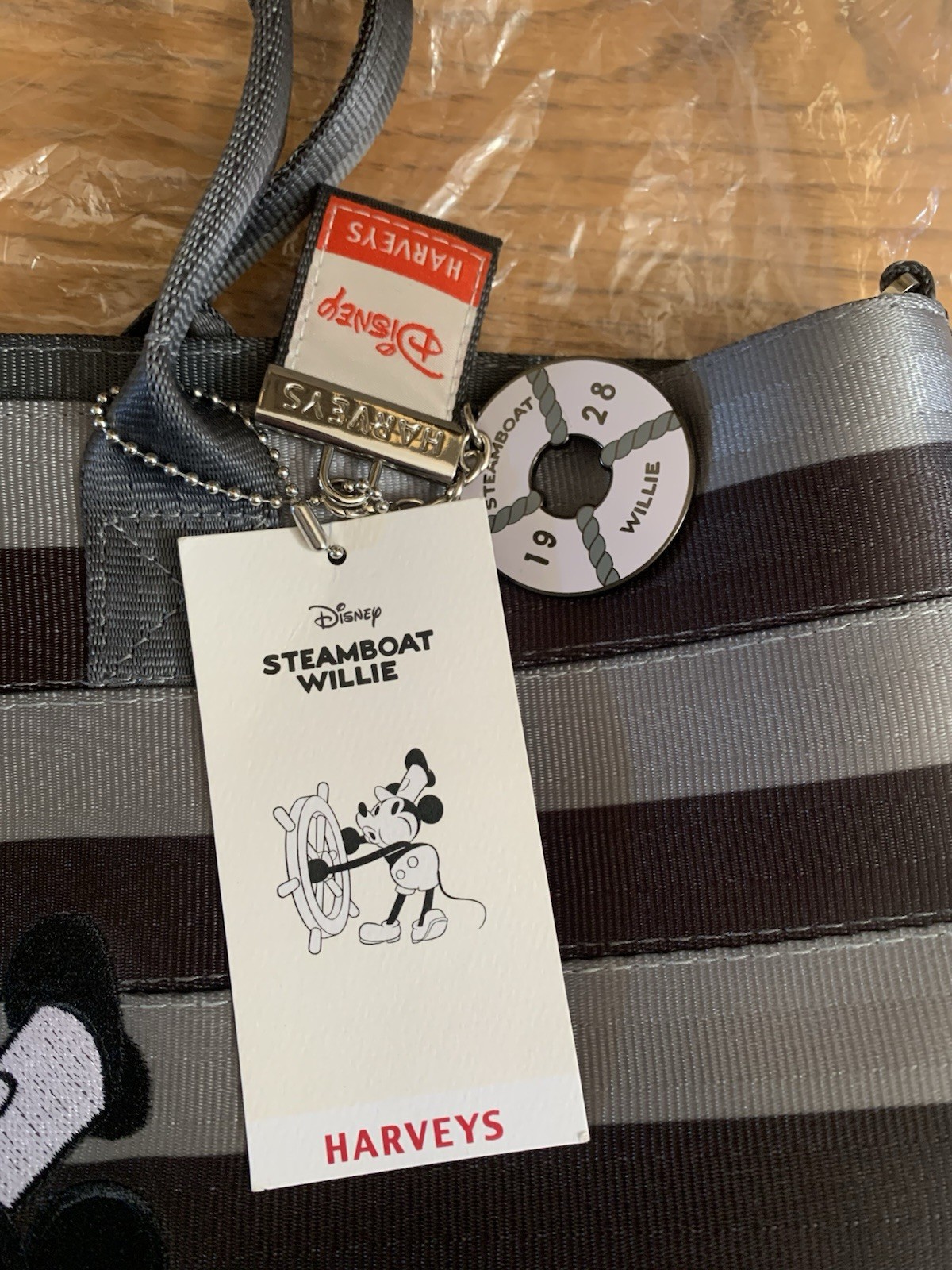 NEW Harveys Steamboat Willie Mickey & Minnie Medium Double Sided Tote Bag SIGNED