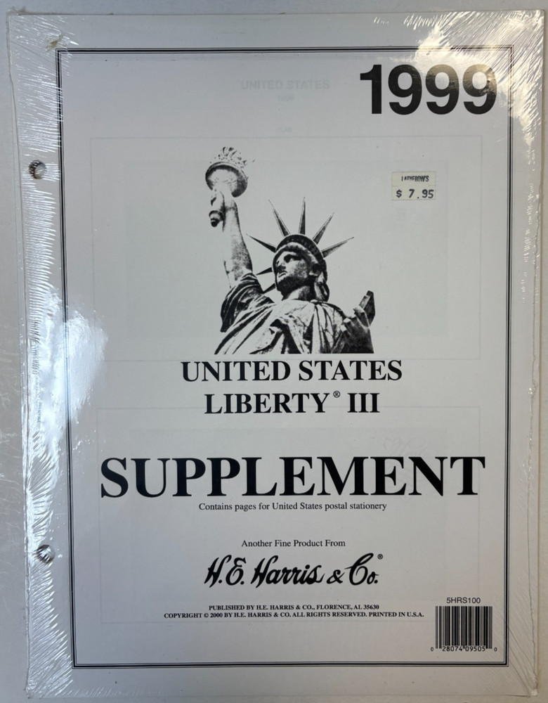 Harris United States Liberty 1999 Stamp Album Supplement. NEW