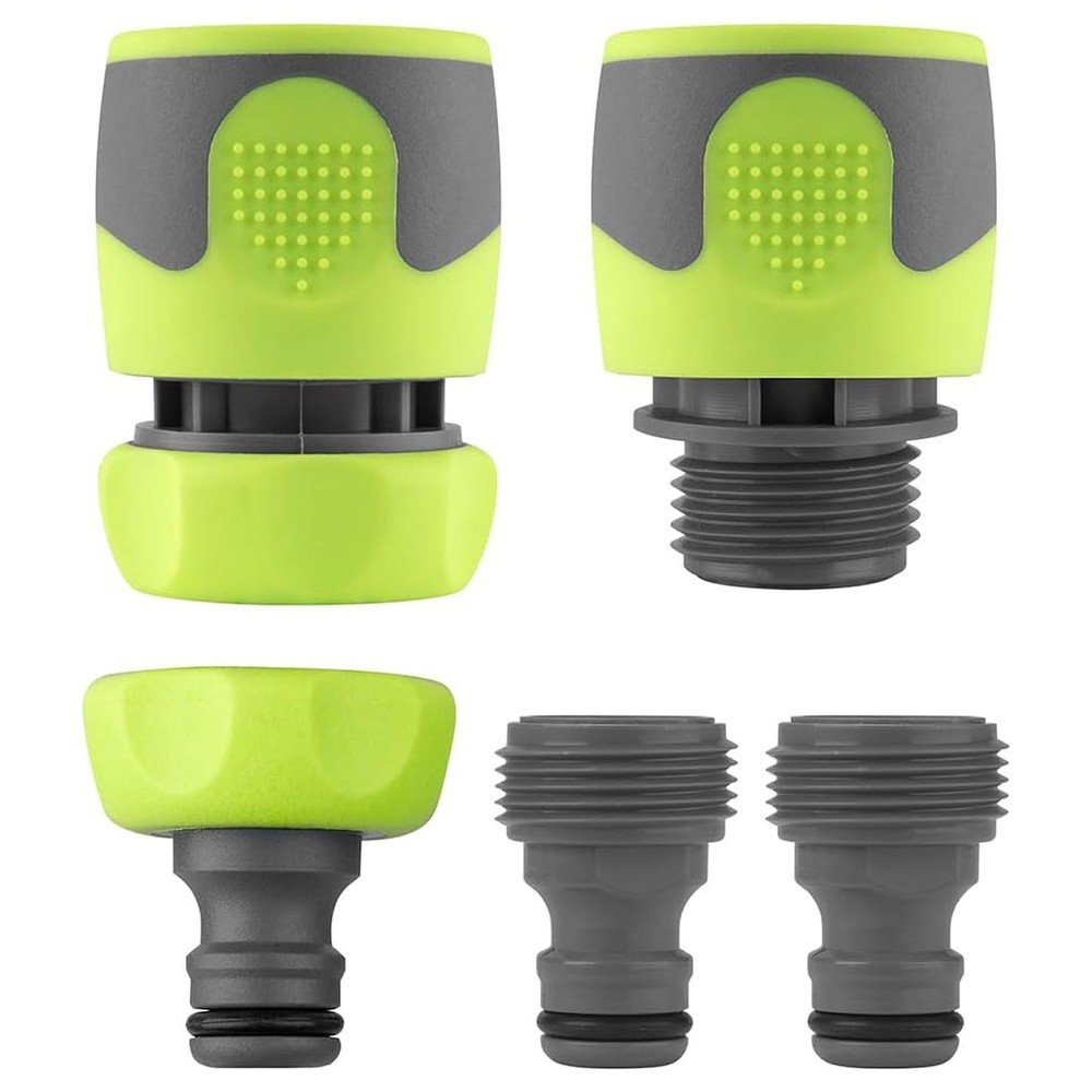Flexzilla Garden Hose Quick-Connect Fittings, 5-Piece Coupler & Plug Kit