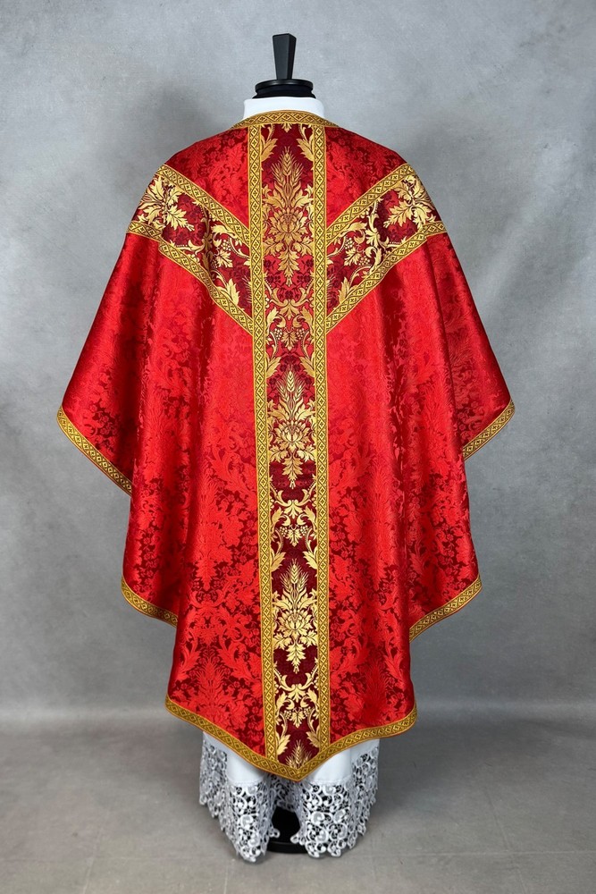Red Gothic Chasuble, damask, vestment