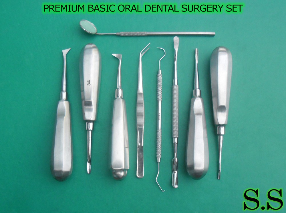 9 PCS PREMIUM BASIC ORAL DENTAL SURGERY SURGICAL INSTRUMENTS SET KIT DN-452