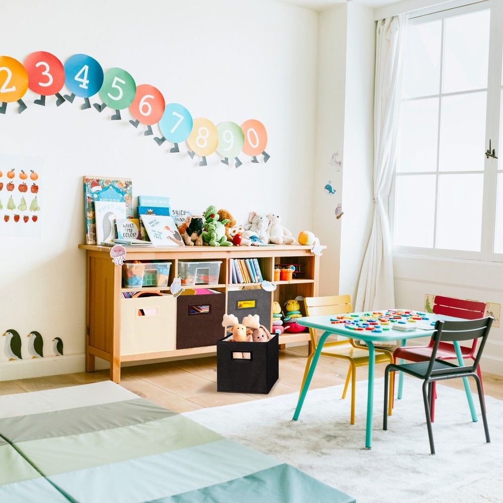 Superio Fabric Organizing Bin, 11" Black Fabric Cube 4-Pack