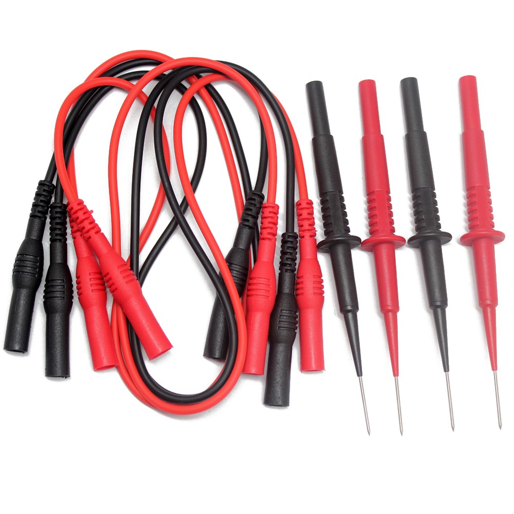 2 X Aidetek Sharp hard Needle Tipped Tip Multimeter Probes Test Leads 4 Fluke