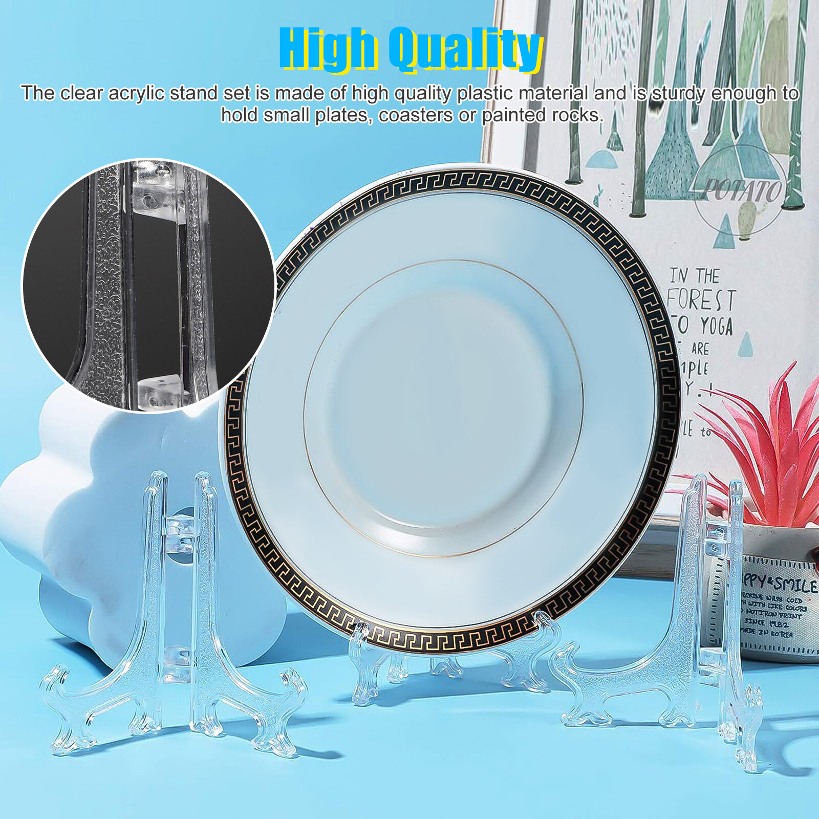 25Pcs Easel Display Stand Plate Foldable Bracket Picture Photo Frame Card Holder