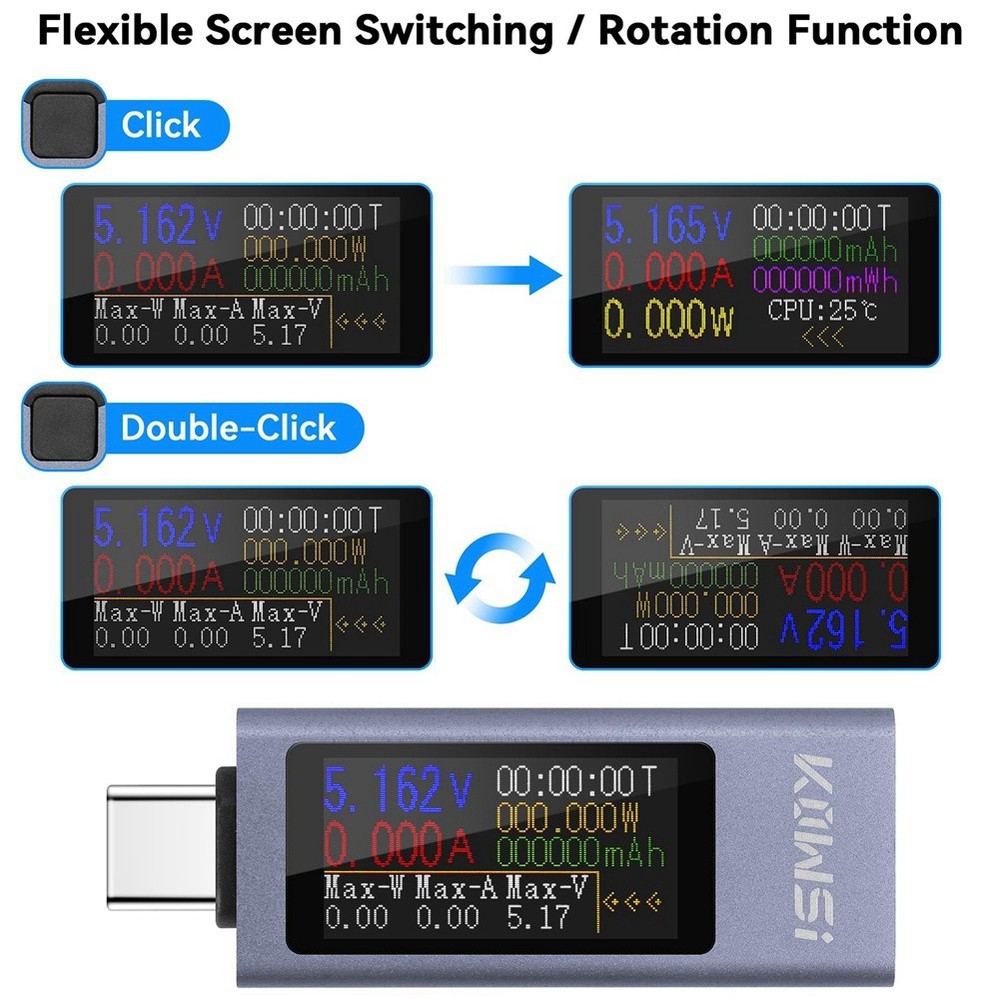 USB-C Tester, Power Meter, Digital Multimeter with Large Color Screen5074