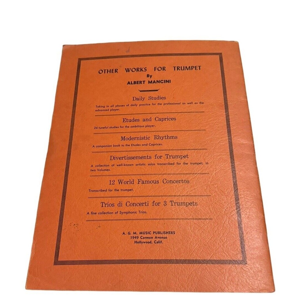 Sheet Music Rubank Advanced Method Cornet Trumpet Volume 1 Modernistic Rhythms