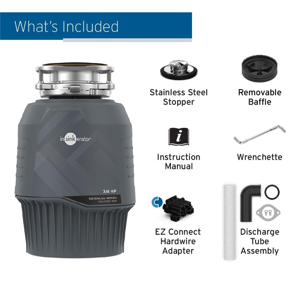 EVOLUTION 0.75HP 3/4 HP, Advanced Series EZ Connect Continuous Feed Food Wast...