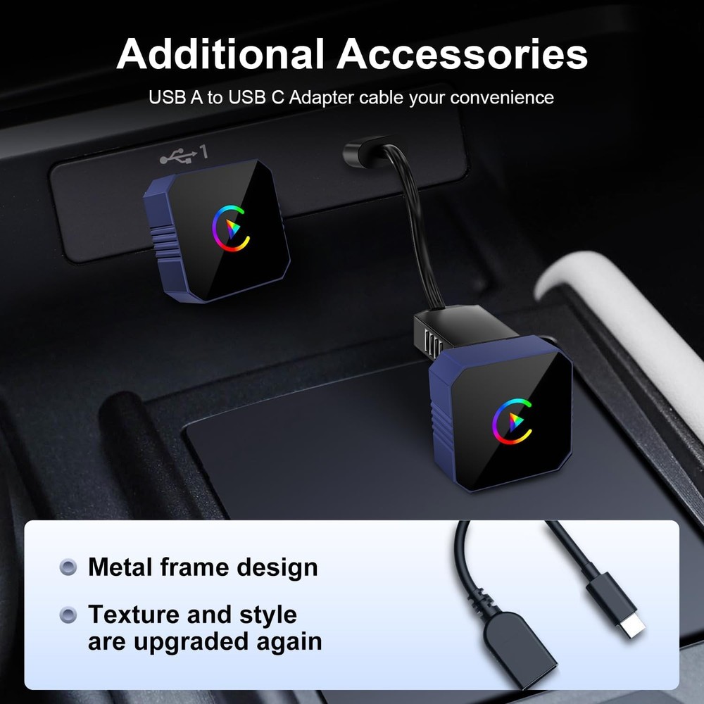 2026 Wireless CarPlay & Android Auto Adapter | Plug & Play, Wired to Wireless