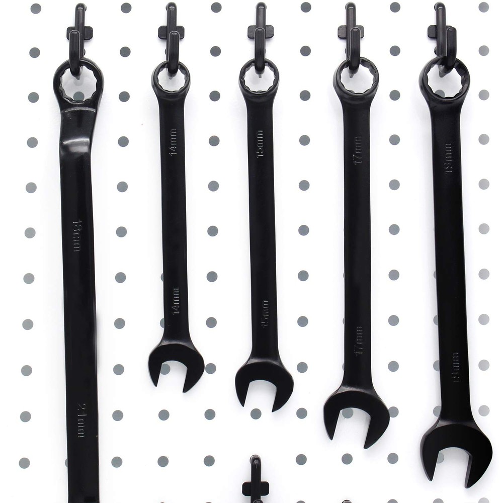 200 PK Pegboard J-Hook Assortment Black Peg Hooks for Tool Organization