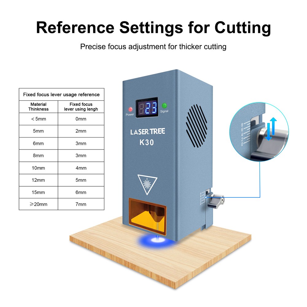 K30 LASER TREE 30W Optical Power Laser Head Cutting Module for Engrave Machine