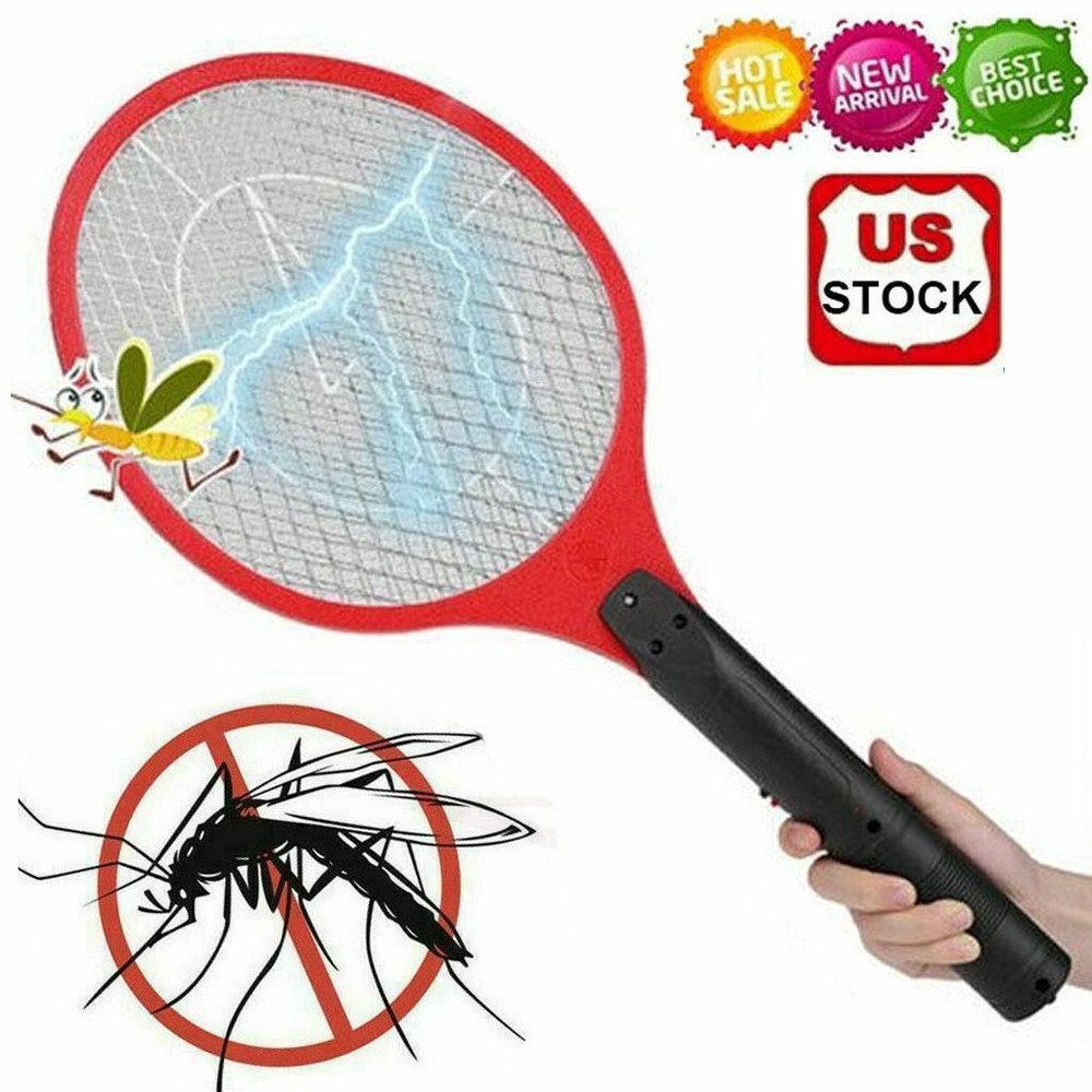 Handheld Bug Zapper Tennis Racket Battery Fly Swatter Mosquito Racket Killer