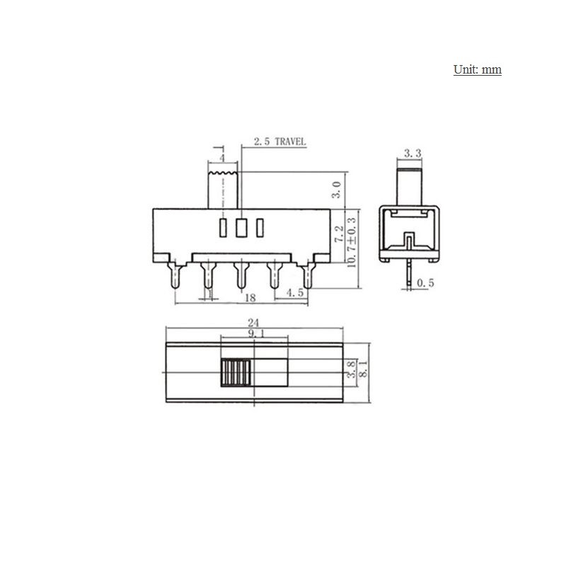 5PCS IXO 3 Toggle Switch 3.6V Reverse Switch Electric Screwdriver Accessories