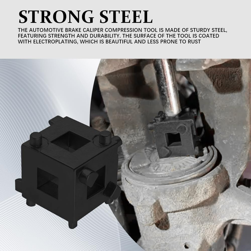 Cube Brake Caliper Compression Tool, Car Rear Disc Brake Piston Tools, Black