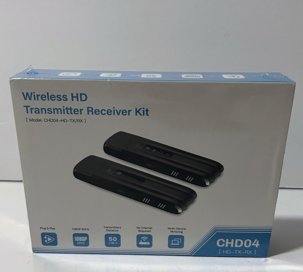 Wireless HD Transmitter Receiver Kit CHD04-HD-TX/RX-New Sealed