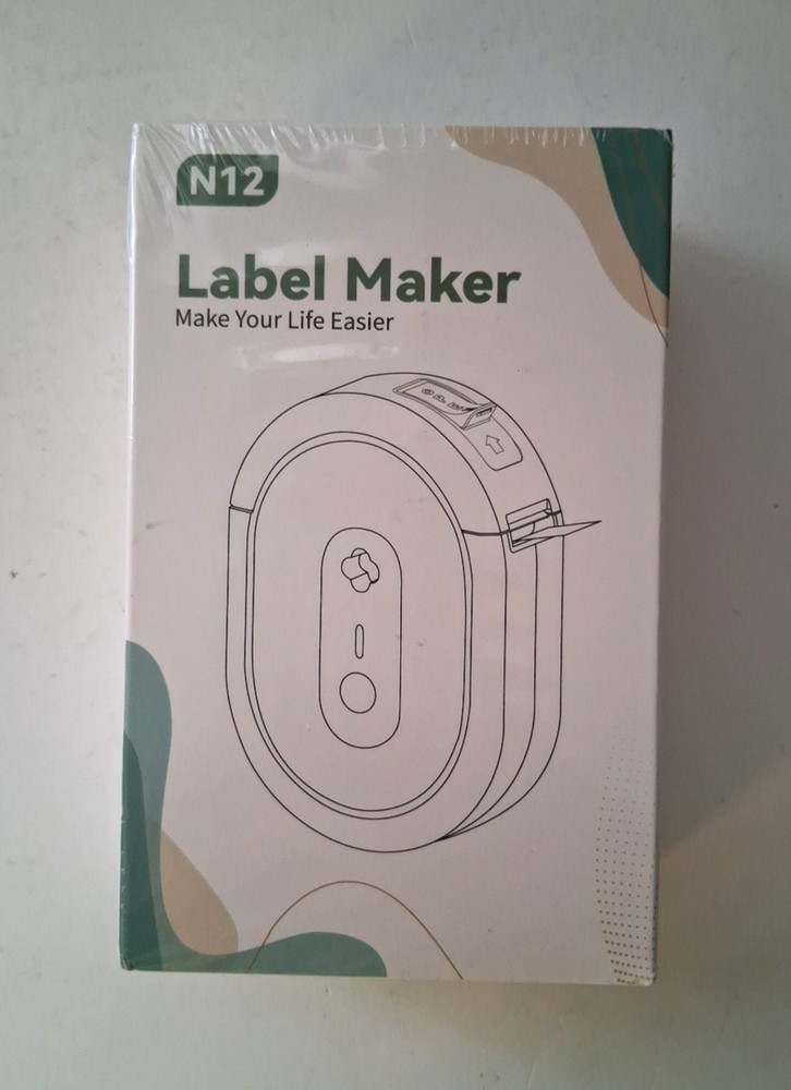 Ndyin N12 Label Maker Machine with Tape Mini Bluetooth Sticker Thermal Printer