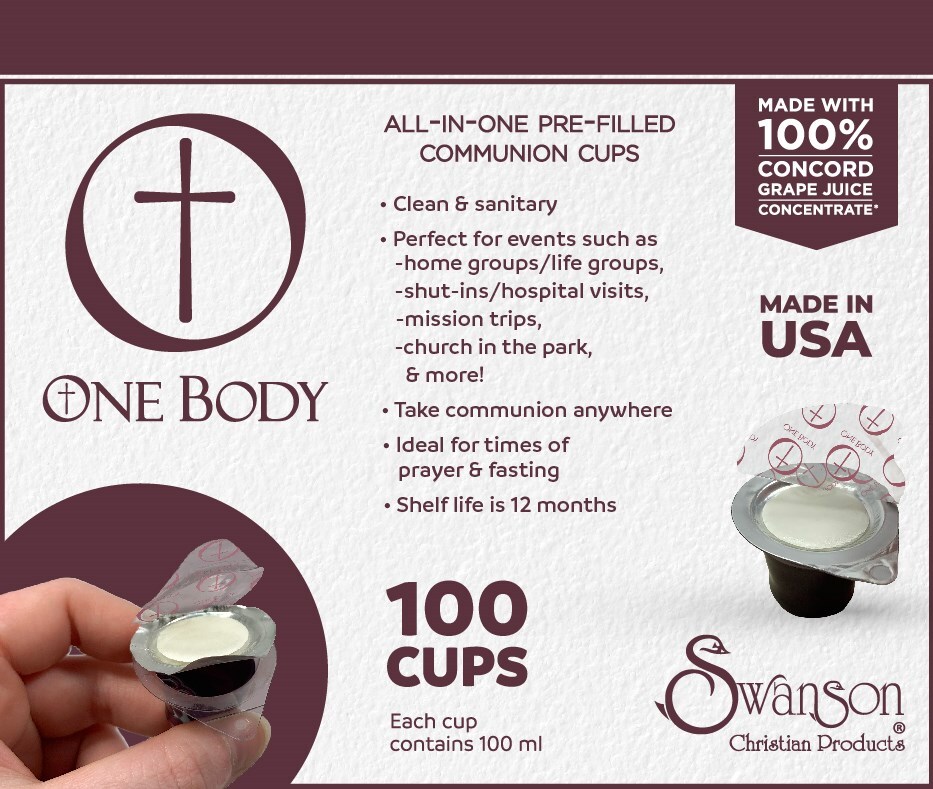 COMMUNION CUPS ONE BODY PREFILLED 100PK