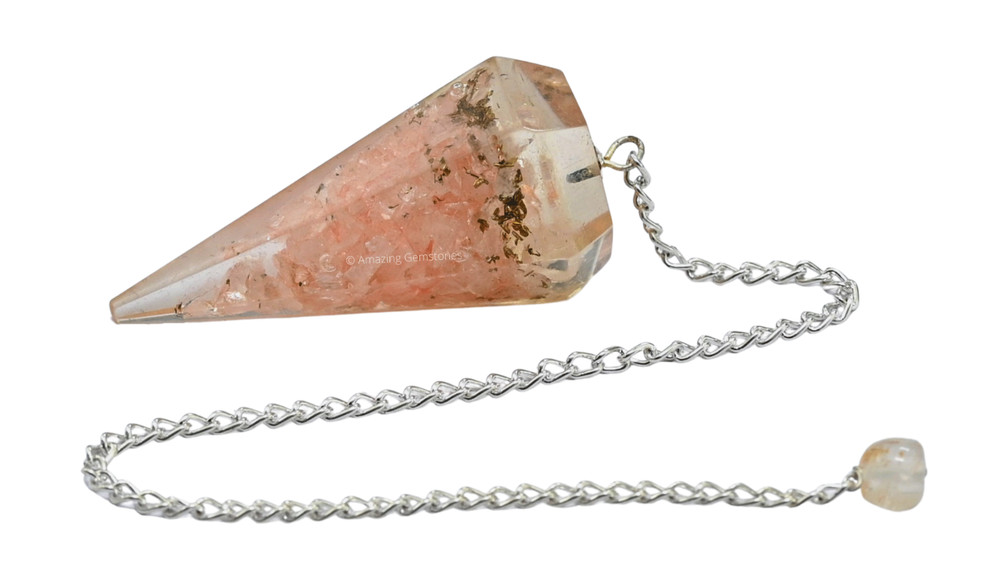 Rose Quartz Orgone Pendulum