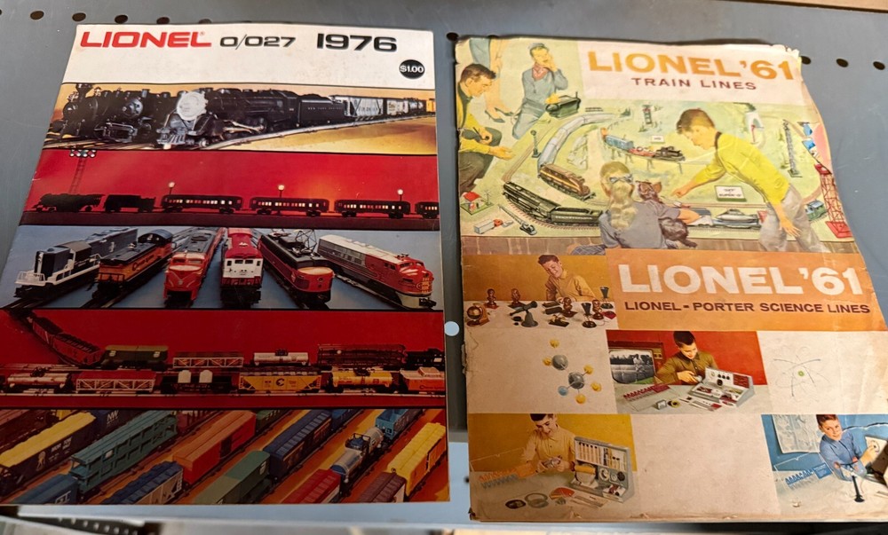 ORIGINAL LIONEL POSTWAR 1961 CONSUMER TRAIN CATALOG and 1976 Catalog [USED]