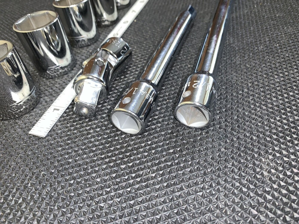 12 piece 1/2" SOCKET SET WITH EXTENSIONS and U Joint