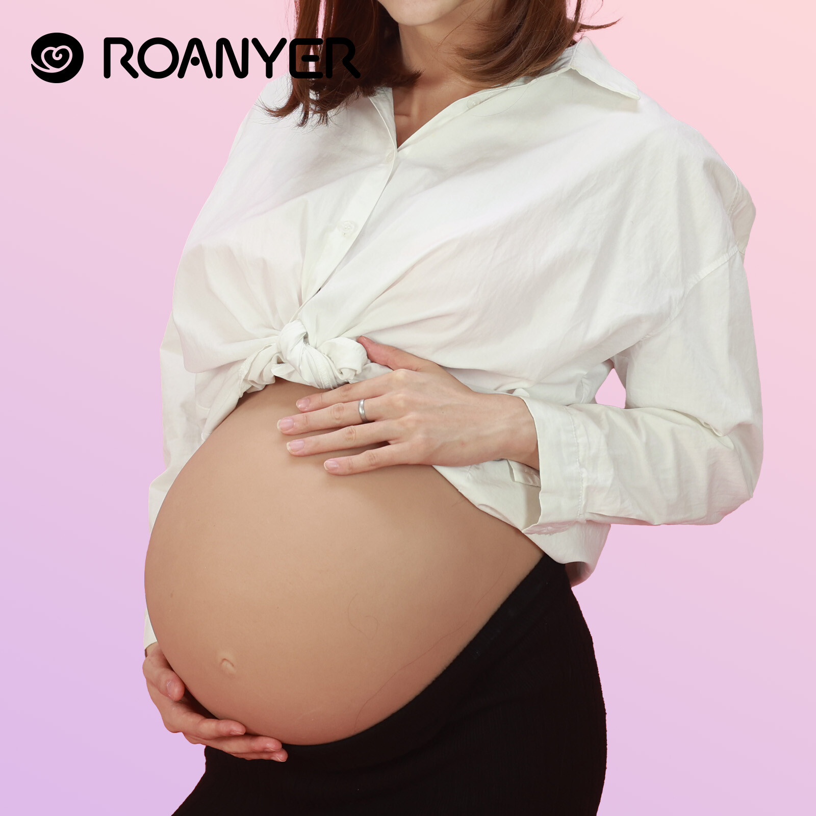 Roanyer Upgraded Silicone Large Size Pregnant Belly Fake Belly for Transgender