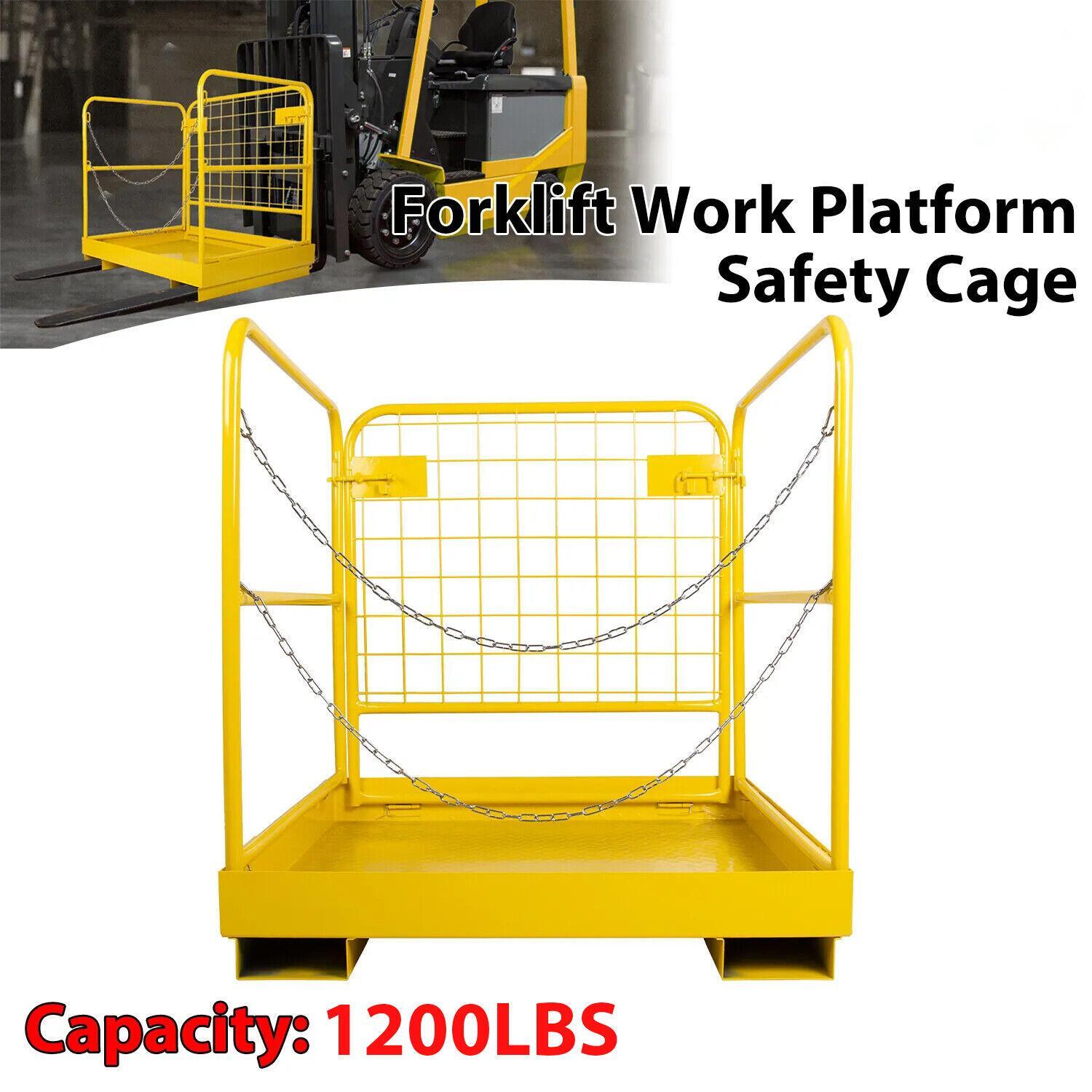 Forklift Safety Cage Work Platform Basket 36x36 Construction 1200lbs for Aerial