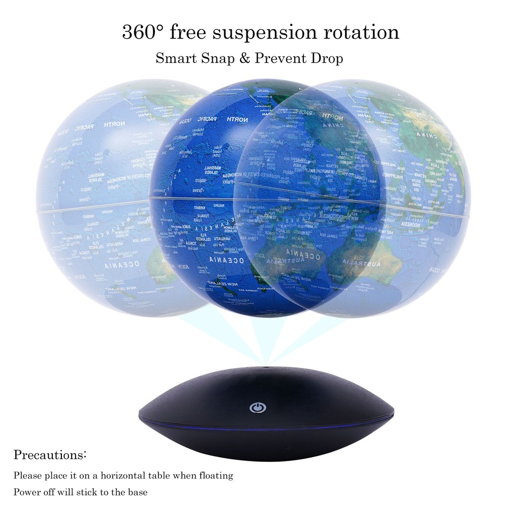 Magnetic Levitation Floating Globe Light LED World Map Rotating Night Lamp