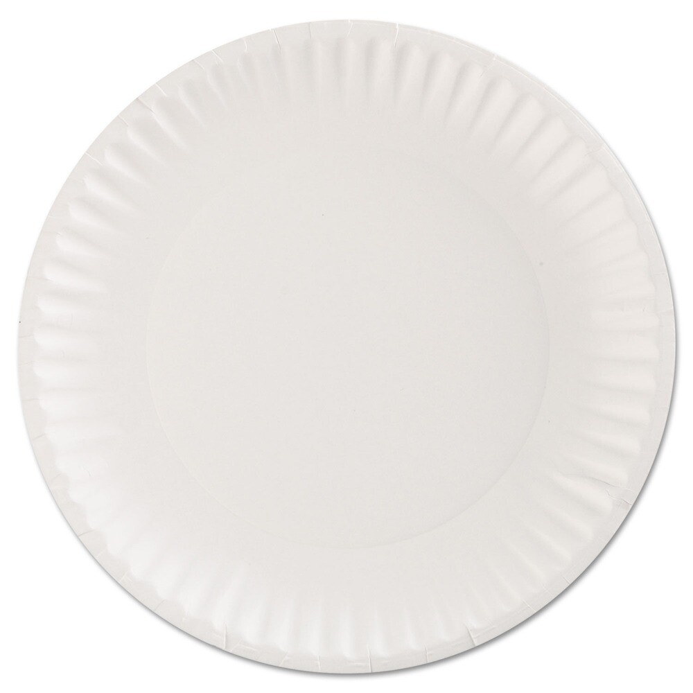 AJM Packaging Corporation PP9GRAWH 9 in. Paper Plates - White (1200/Carton) New