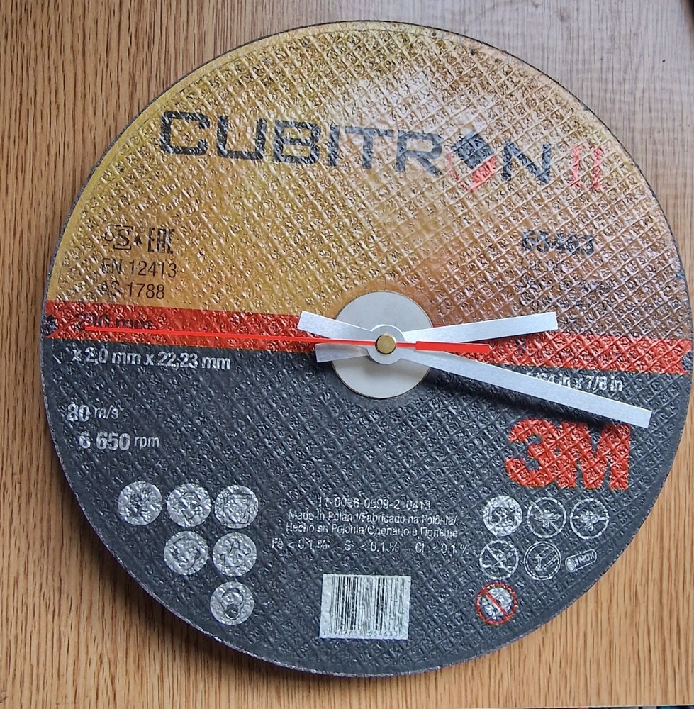 3M Cubitron II 65463 9 Inch Cutting Disc Custom Clock