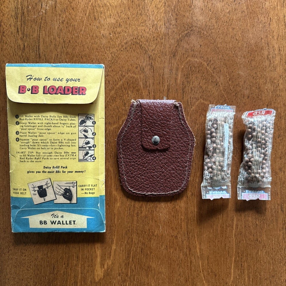 Vintage Daisy Leather BB Loader Wallet, Envelope, and Red Ryder Refill Packs!