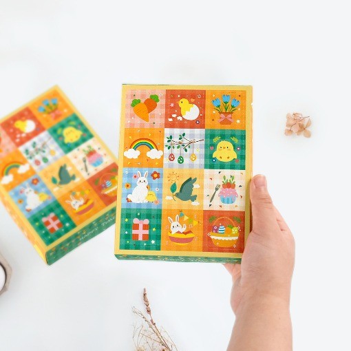 15pcs Advent Calendar Boxes 12 Grids Bunny Chick Rabbit Patterns Surprise Gift B