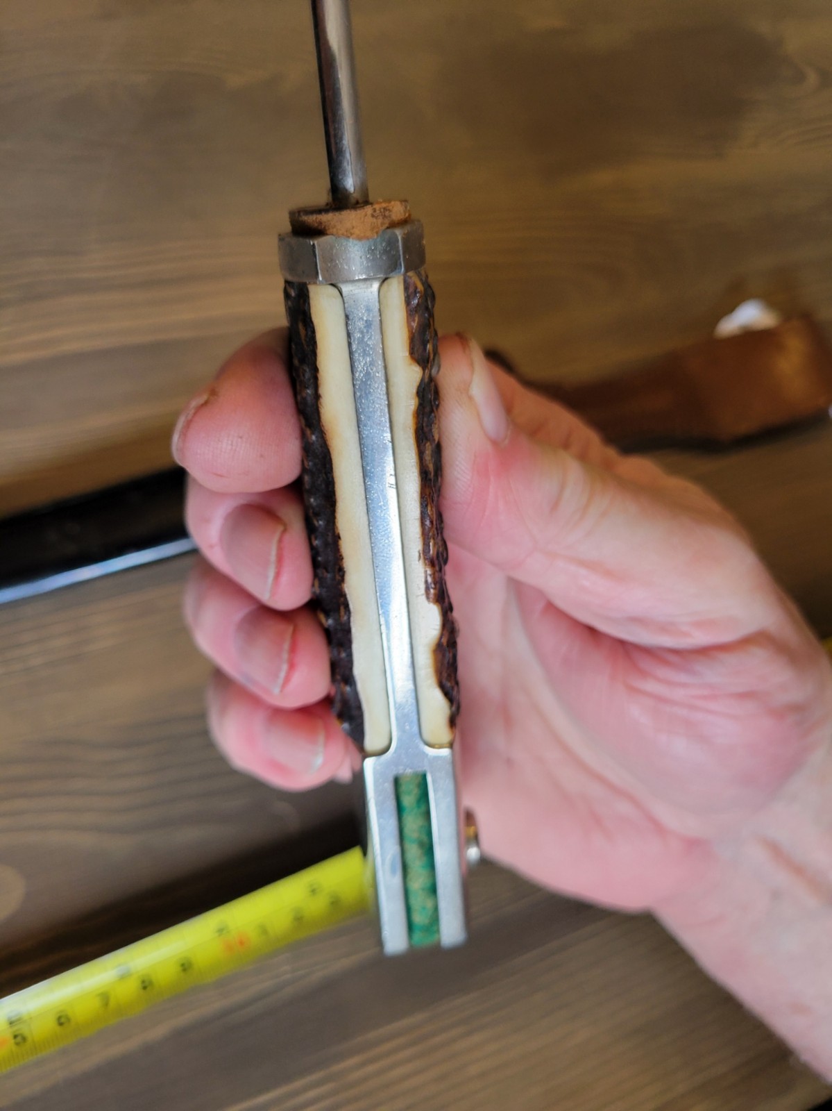 OUTSTANDING WWII German K98 Stag Handle Bayonet w/Brown Frog