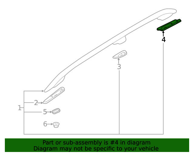 Genuine Subaru Rail Assembly Protector 91192SJ050