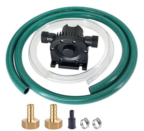 Self-Priming Mini Hand Drill Water Transfer Pump Kit with Suction and