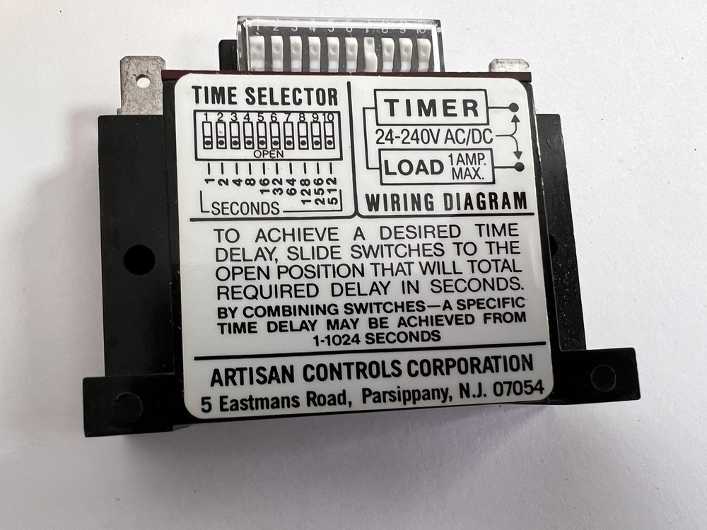 Artisan Time Capsule Model 438 USA Solid State Timer 24-240V AC/DC 1A Adjustable