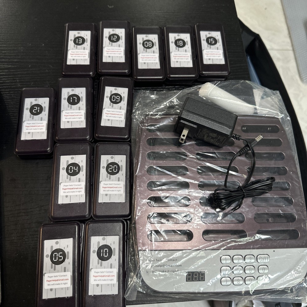 NOLAS Wireless Restaurants Paging System For Waiting Guests, 24 Pagers