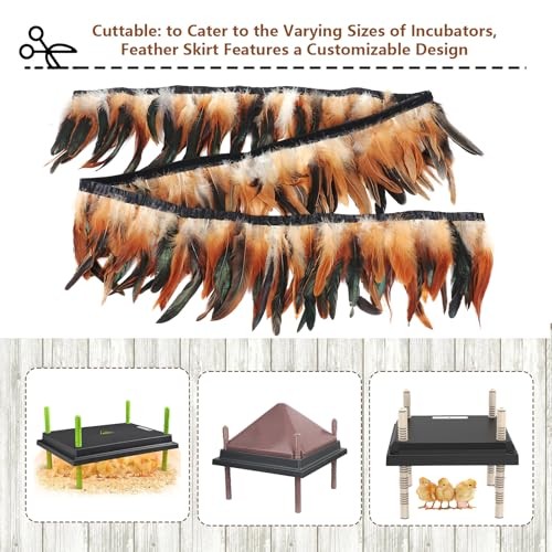 6.5FT Feathers for Chick Brooder Heating Plate,Warm and Secure As 2Pcs 6.5FT