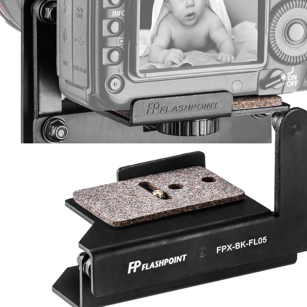 Flashpoint Rotating Camera Flip-Flash Bracket with Integrated Anti Twist Plate