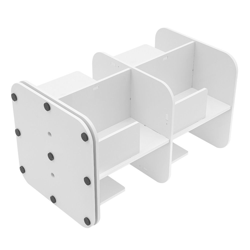 2 Tier White Standing Bookcase 360° Rotating Bookshelf Small Corner Bookcase