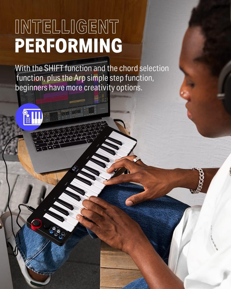 ✅ Donner N-32 USB MIDI Keyboard Controller 32 Key With Screen Joystick Sequencer