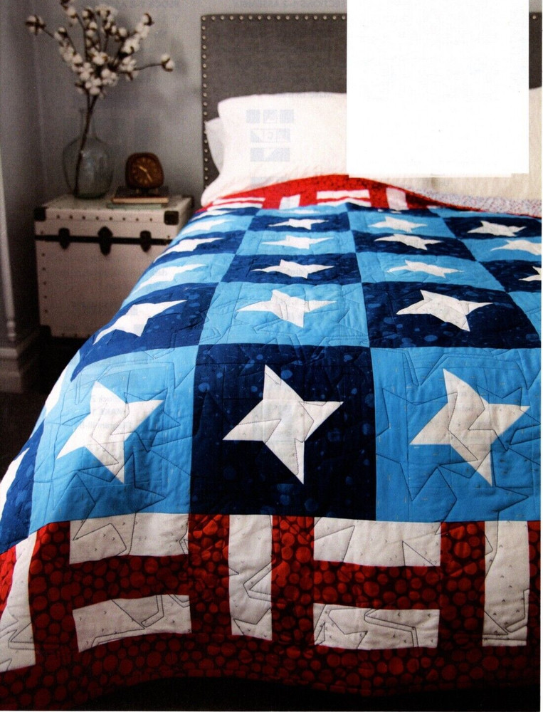 Stars On A Fence Quilt Pattern Pieced BG