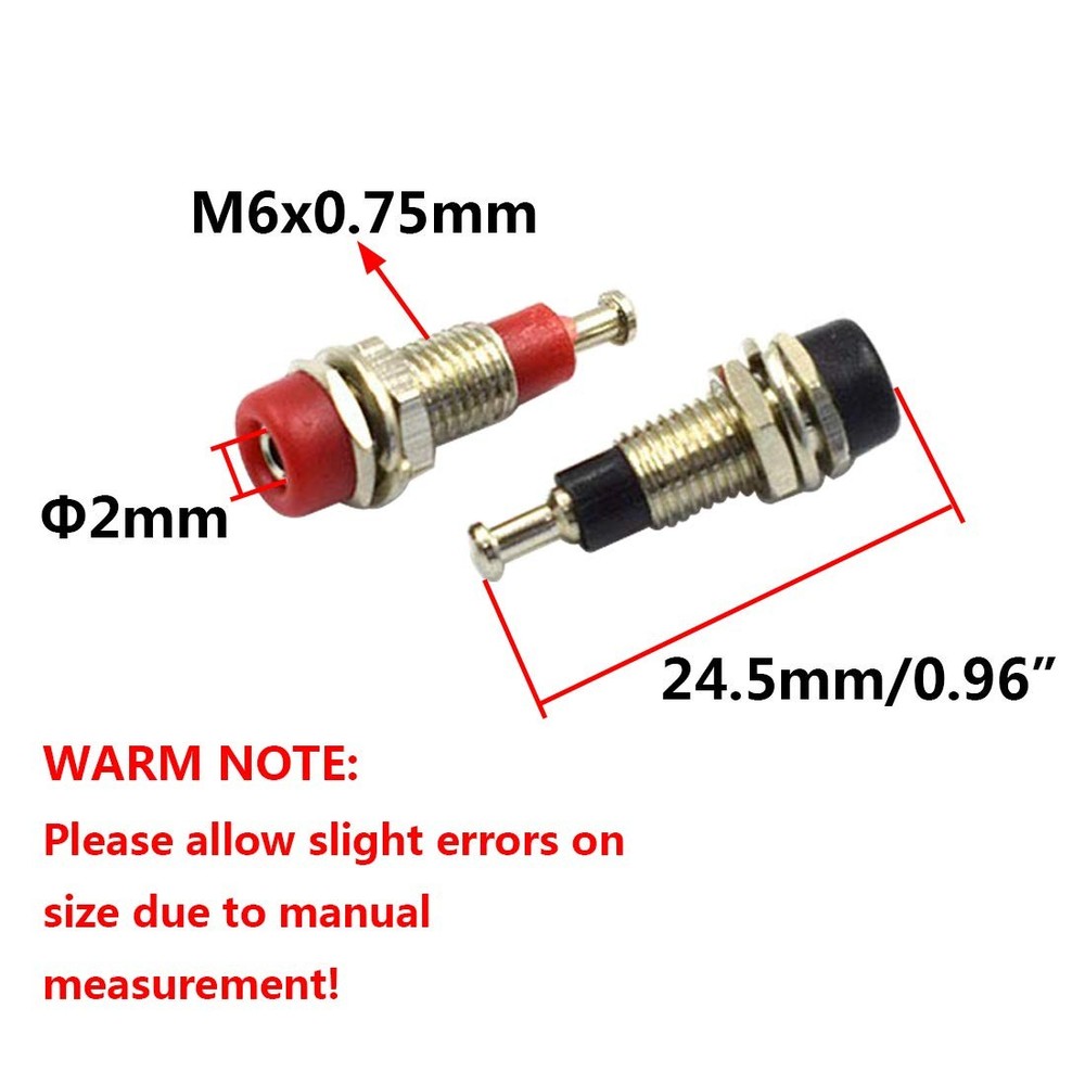 2mm Female Extended Bind Post Alloy Socket Plug Panel Terminal Banana Jack Co...