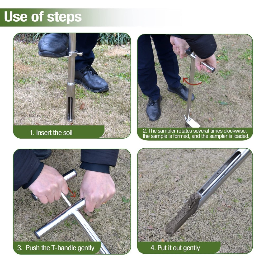 40 Inch Stainless Soil Sampler Probe Garden Soil Testing Tool
