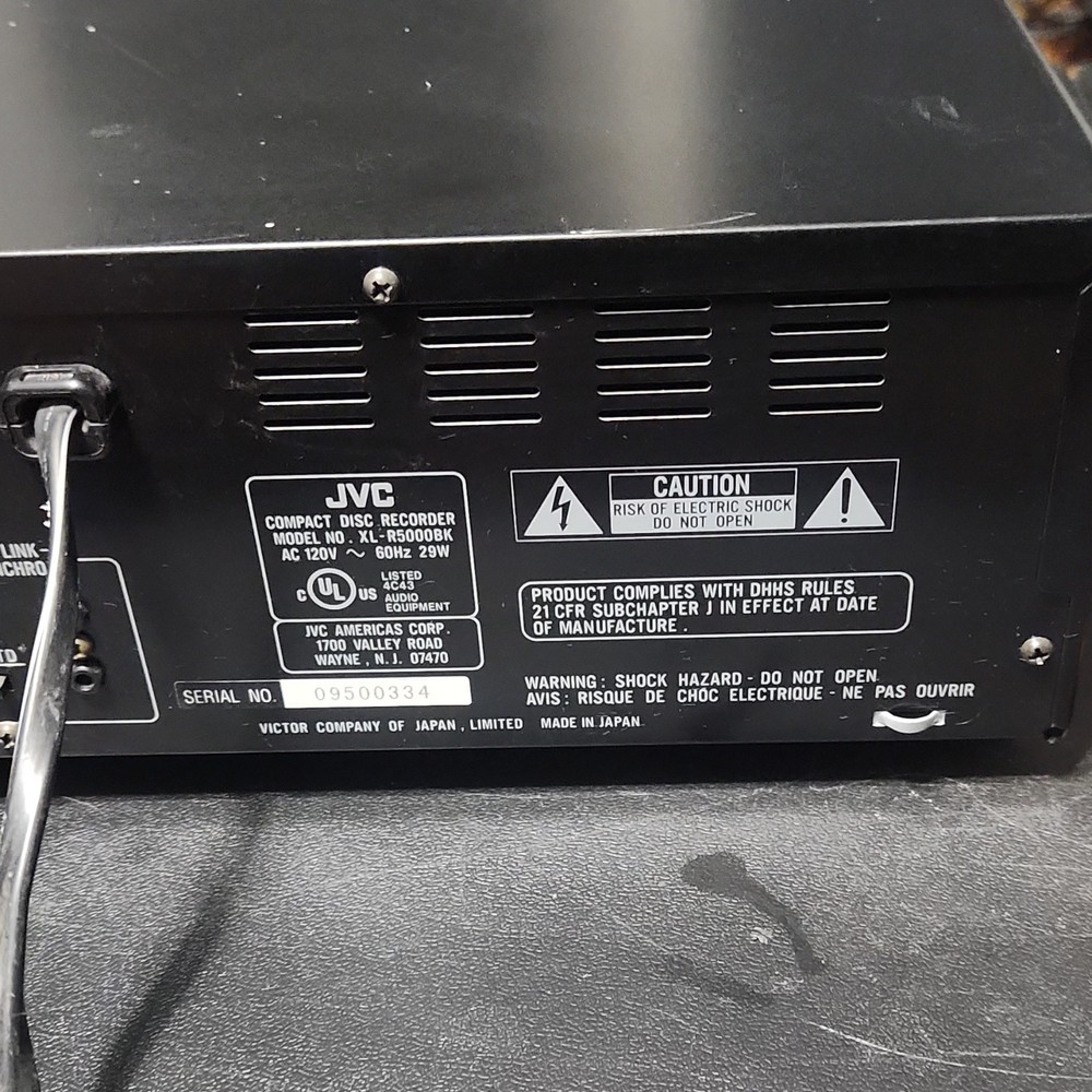 JVC XL-R5000BK 3-CD Recorder Changer Black CD/CD-R Player